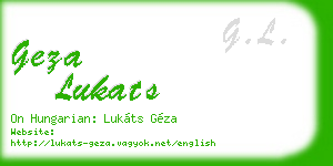 geza lukats business card